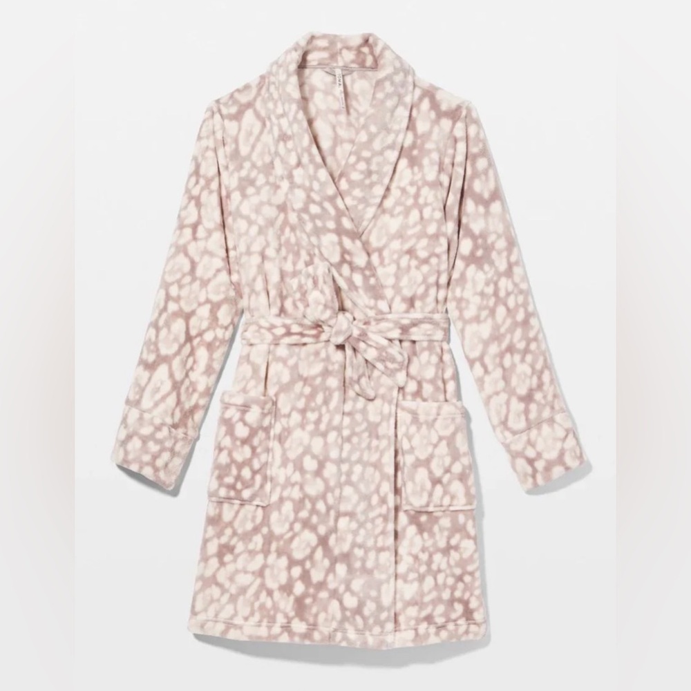 Soma Jaguar Print Plush Short Robe - Picture 3 of 4